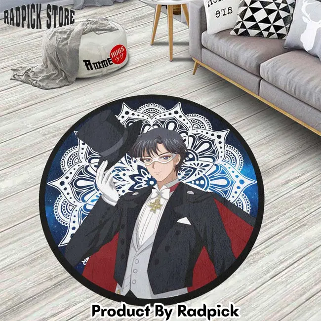Tuxedo mask round rug custom sailor moon anime circle carpet  rp0002004